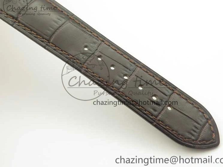 0124 Durable De Ville RG MKF 1:1 Best Edition Silver Dial Diamonds Markers on Brown Leather Strap MIYOTA 9015 V 8047